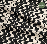 Dalgalı Çizgiler Geometrik Desenli Dijital Baskılı Kumaş